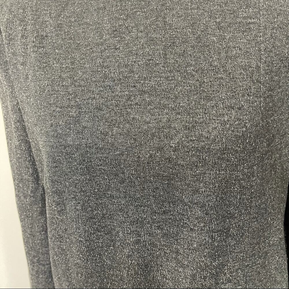 0446 NEW Zara Gray Round Neck Mini Dress Long Sleeve Shoulder Pads NWT - Picture 7 of 13